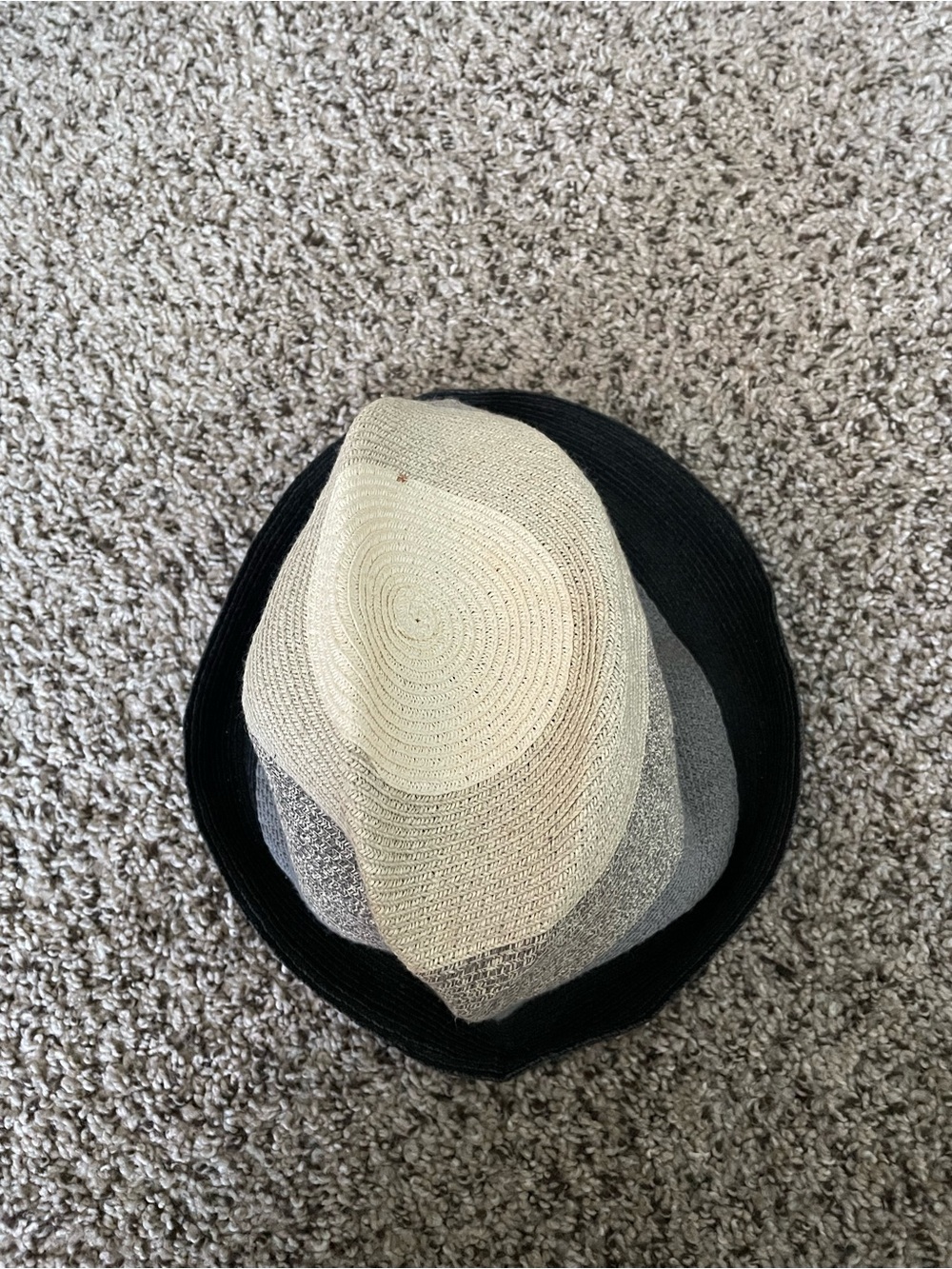 Eugenia Kim Black, Gray and Cream Colorblock Straw Hat